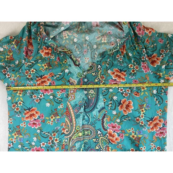 NWT Figueroa & Flower Women's 3X Mixed Print Tunic Top Paisley Floral Boho - Picture 6 of 10
